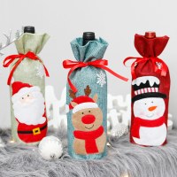 クリスマスデコレーション、リネン人形、ワインボトルカバー、クリスマスレストランパーティーデコレーション