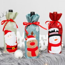 クリスマスデコレーション、リネン人形、ワインボトルカバー、クリスマスレストランパーティーデコレーション