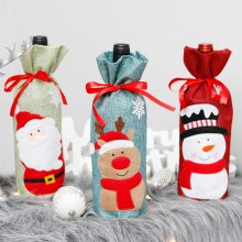 クリスマスデコレーション、リネン人形、ワインボトルカバー、クリスマスレストランパーティーデコレーション