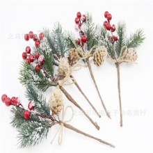 熱い販売クリスマス挿し木ギフトボックス装飾挿し木松ぼっくり模擬松葉ベリー