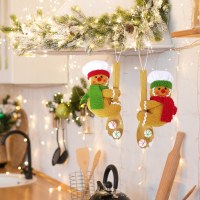 2024 新しいクリスマスツリーペンダント小さなスプーンジンジャーブレッドマン窓の装飾休日の装飾クリスマスギフト