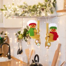 2024 新しいクリスマスツリーペンダント小さなスプーンジンジャーブレッドマン窓の装飾休日の装飾クリスマスギフト