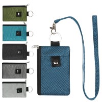 新しい多機能カード ホルダー キー チェーン RFID 盗難防止ブラシ超薄型ミニ財布小さなカード ホルダーは首に掛けることができます。