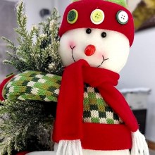 新しいクリスマスツリー装飾ニットツリートップスターサンタクロース雪だるまクリスマスホームデコレーション