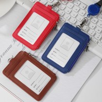 新しいマルチカードスロット変更ジッパーカードバッグ多機能仕事 ID カードホルダーアクセス制御カード ID ホルダー伸縮式簡単に引くバックル