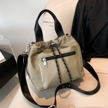 新しいスタイルバッグカジュアルバケットバッグテクスチャ防水ナイロン巾着多用途カジュアルショルダーハンドヘルドクロスボディバッグレディースバッグ