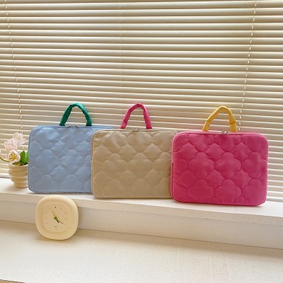 韓国スタイルのポータブルコントラストカラーラップトップバッグ 11 インチ ipad ライナー収納袋 14 インチポータブルラップトップバッグ