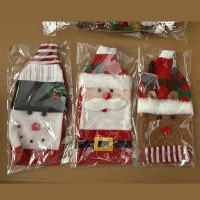 クリスマスワインボトルセットクリスマス装飾漫画ニット老人雪だるまワインセットお祝いレストラン装飾装飾