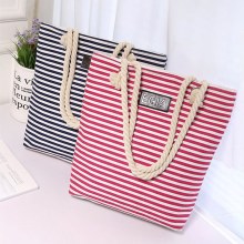 キャンバスバッグ、おしゃれな麻縄携帯ショルダーバッグ、文学女子学生指導バッグ、横縞クロスボディバッグ