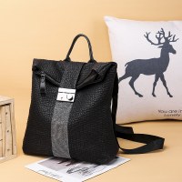 レディースバックパック新しいレザーファッションカジュアルトラベルバッグロックブラックバックパック