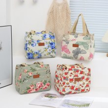 キャンバスバッグ、厚くて丈夫なハンドバッグ、外出用のポータブルジッパー、ポータブルアルミホイル断熱層、ランチボックスバッグ、ランチバッグ