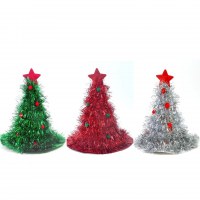 クリスマス帽子光る休日の装飾雨シルク不織布クリスマス帽子クリスマス装飾クリスマスツリー帽子