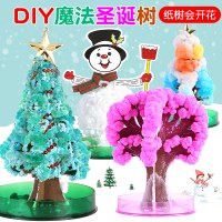 卸売魔法のクリスマス ツリー ペーパー ツリーの花が咲き、雪片が成長します。魔法の水やり成長クリスタル カラフルなクリスマスの小さな
