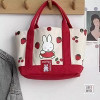 新しい漫画ウサギの刺繍肥厚キャンバスハンドバッグマルチポケットポータブルショルダーバッグママが外出時に持ち運べます