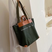 女性用キャンバス大型バックパック2019新しい韓国スタイルのシングルショルダークロスボディハンドヘルド3ウェイバッグ、レターバッグ付き