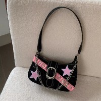 女性のためのワンショルダーバゲットバッグ 2024 新しい y2k 甘いクールミレニアムホットガールハイエンド脇の下バッグ