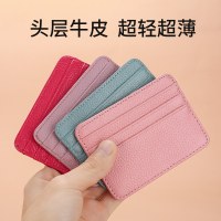 複数のカードスロットを備えた超薄型の純正ピックアップバッグ、シンプルでコンパクトな小銭入れ、初層牛革ピックアップバッグ、運転免許証バッグ