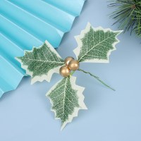 DIY クリスマスアクセサリークリスマスゴールドフルーツ赤い果実の葉クリスマスツリーの装飾クリスマスリース籐の枝プラグイン素材