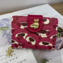 売れ筋のライトラグジュアリーローズレッドベアフレッシュでキュートなウォレットカードホルダーがひとつに