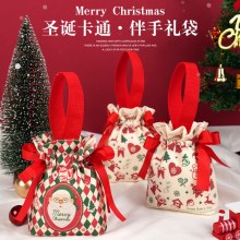 サンタクロースギフトクリスマスイブアップルポータブルキャンバスバッグ人気のクリスマスギフトバッグ
