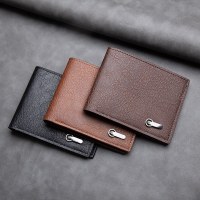 メンズ財布 ビジネスカジュアル ショートレザー コインクリップ PUレザー 名刺入れ