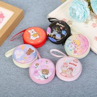 子供のクリエイティブかわいいブリキ小銭入れ漫画小銭入れヘッドフォンコードラウンドジッパー収納袋小さなギフト