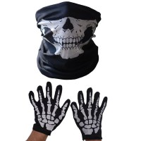 ハロウィン マスク ホラー スカル あごマスク スケルトン ゴースト グローブ セット パフォーマンス パーティー ドレスアップ 新しい
