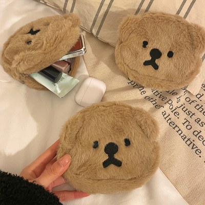 WW かわいいぬいぐるみ小銭入れレディース雑貨ポータブル化粧収納袋口紅バッグヘッドフォンバッグカードバッグ変更