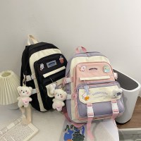 ランドセル女性用大容量高校生カジュアルシンプル学生バックパック小学生4-6年生女子コントラストカラーバックパック