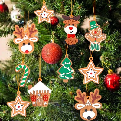 クリスマスジンジャーブレッドマンペンダント、クリスマスツリーデコレーション、クリスマスギフト、12個セット