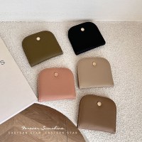 新しい半円ミニ女性のキュートでコンパクトな財布卸売インターネット有名人無地多目的小銭入れ