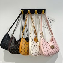 新しいピーバッグ レディース バッグレトロ レディース ショルダーバッグトレードバッグ女性のプリント脇の下バッグ