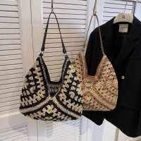 秋の新文学スタイルかぎ針編みバッグファッショナブルな海辺の休暇ビーチバッグショルダー脇の下バッグ女性のバッグ