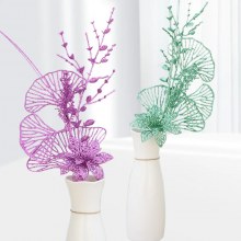 クリスマスツリークリスマス金粉ファンリーフ装飾プラスチック装飾品結婚式祭 DIY ギフトシミュレーション花