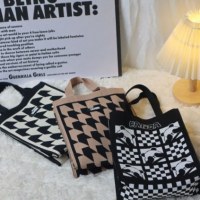 トートバッグ千鳥格子パンダ新しい韓国スタイルカジュアル多用途ハンドキャリー大容量ショルダーバッグハンドバッグ女性のための