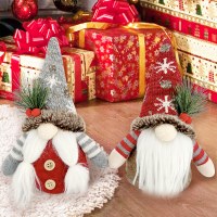 クリスマス装飾クリスマスドワーフ老人顔のない人形カップル人形ホリデーデコレーションデスクトップ装飾品