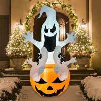 インフレータブルカボチャゴーストハロウィーンホワイトゴーストフェスティバル中庭を輝く装飾ホラーデコレーションアイビーズスパイダー