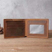 レトロカジュアル牛革メンズ 財布 卸売マルチカードスロット 財布 本革ショートマネーカードバッグ