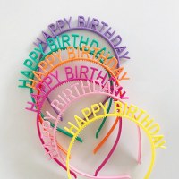 韓国風カラフルなハッピーバースデーレターヘッドバンド誕生日パーティーの装飾ハッピーバースデー誕生日帽子頭飾り
