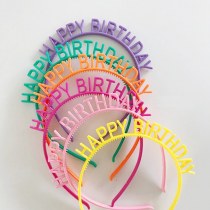 韓国風カラフルなハッピーバースデーレターヘッドバンド誕生日パーティーの装飾ハッピーバースデー誕生日帽子頭飾り