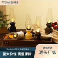 新しいLED電子キャンドル小さなオイルランプクリスマスランプポニーランタンキャンプポータブル緊急灯油ランプ