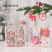 クリスマス装飾、創造的な木製ペンダント、クリスマスツリーヘラジカペンダント、ギフト、絶妙な木箱、塗装ペンダント
