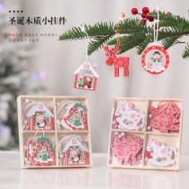 クリスマス装飾、創造的な木製ペンダント、クリスマスツリーヘラジカペンダント、ギフト、絶妙な木箱、塗装ペンダント