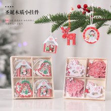 クリスマス装飾、創造的な木製ペンダント、クリスマスツリーヘラジカペンダント、ギフト、絶妙な木箱、塗装ペンダント