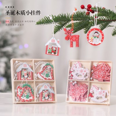 クリスマス装飾、創造的な木製ペンダント、クリスマスツリーヘラジカペンダント、ギフト、絶妙な木箱、塗装ペンダント