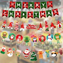 新しいクリスマス装飾旗漫画顔のない紙旗旗シーン雰囲気装飾用品