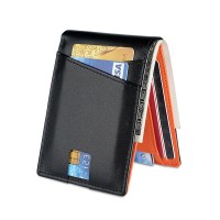 本革メンズ財布 RFID 抗磁性盗難防止ブラシショートコントラストカラー第一層牛革ヨーロッパとアメリカの財布