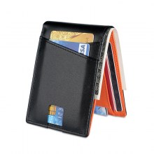 本革メンズ財布 RFID 抗磁性盗難防止ブラシショートコントラストカラー第一層牛革ヨーロッパとアメリカの財布