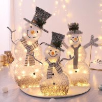 クリスマス装飾用品 80 センチメートル 90 センチメートル 120 センチメートル植毛発光雪だるまシーンレイアウト小道具と装飾品
