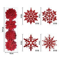 新製品クリスマス装飾 10 センチメートル/40PC クリスマススノーフレークストリングクリスマスツリーペンダント